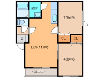 間取図 ｸﾞﾛｳﾘﾂﾁD