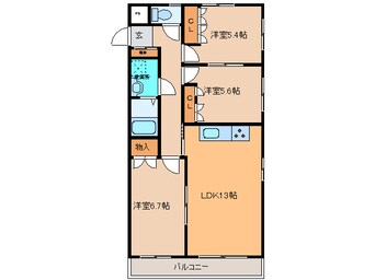 間取図 ｻﾙｲｵﾋﾞﾋﾛ