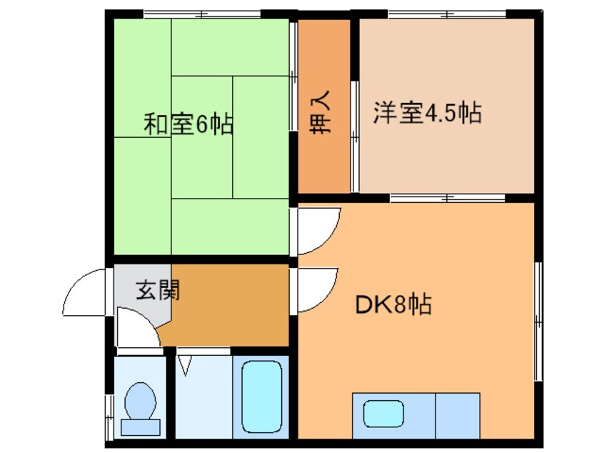 間取図 ｻﾝﾊｲﾂ（東8南20）