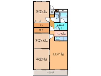 間取図 細田ﾏﾝｼｮﾝ第3