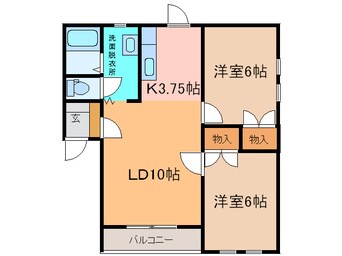 間取図 ﾗｯｷｰ･ｽﾄﾘｯｼﾞⅠ