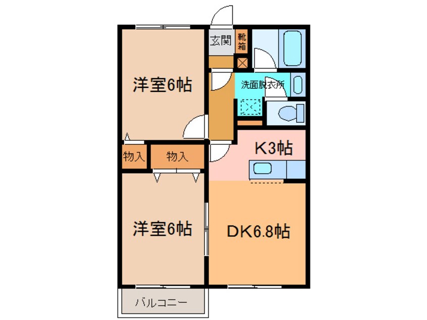 間取図 ﾌﾟﾘｵｰﾙﾁﾛｯﾄ