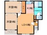 北楓館 2LDKの間取り