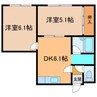 あんだﾏﾝｼｮﾝ 2DKの間取り