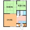 辻ﾊｲﾂ 2DKの間取り