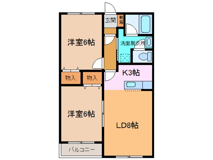 間取図 ﾌﾟﾘｵｰﾙ･ﾉｰｽﾜﾝ