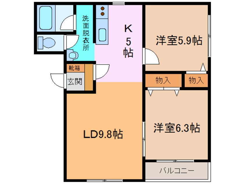 間取図 ﾋﾟｭｱﾗｲﾌ115