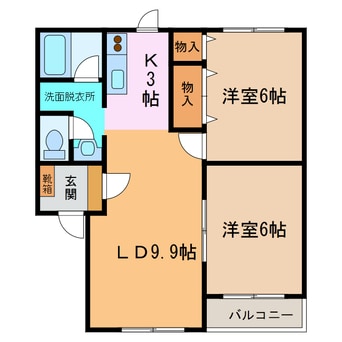 間取図 ﾌﾟﾘｵｰﾙｳﾞｧﾝﾍﾞｰﾙⅠ