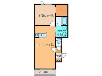 間取図 ｶｰｻｴｸｾﾚﾝﾃ