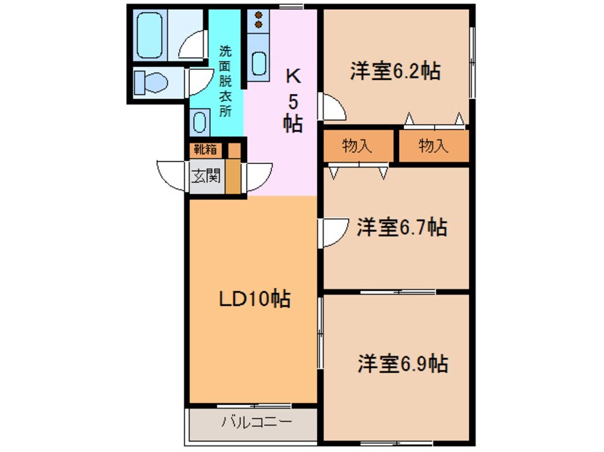 間取図 ﾊﾟﾃｨｵ410