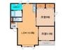 札内若草ﾊｲﾂ 2LDKの間取り