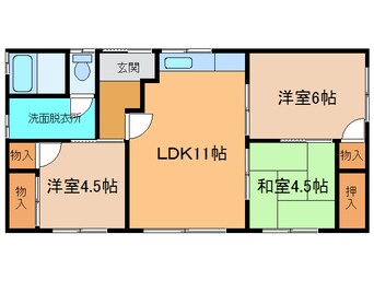 間取図 西4南30貸家