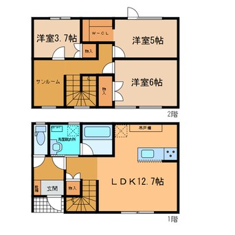 間取図 TOWN新町東7　K&K