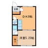 桐朋ﾊｲﾂ 1DKの間取り