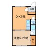 桐朋ﾊｲﾂ 1DKの間取り