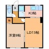 122ﾊｲﾑ 1LDKの間取り