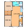 ｾﾝﾄﾗﾙﾀｳﾝ2 2LDKの間取り
