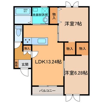 間取図 ﾄﾚｲﾌﾞﾙｯｸY館