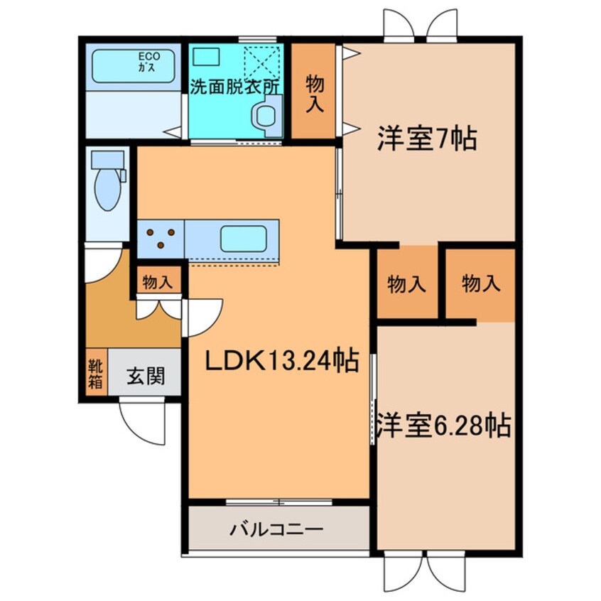 間取図 ﾄﾚｲﾌﾞﾙｯｸY館