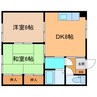 西14北4AP 2DKの間取り