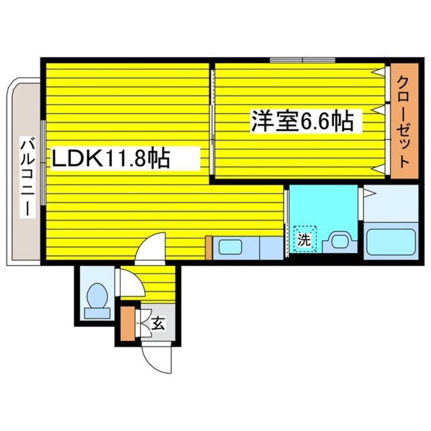 間取図 札幌市営地下鉄東豊線/北１３条東駅 徒歩6分 2階 築19年