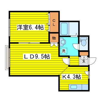 間取図 札幌市営地下鉄東豊線/東区役所前駅 徒歩5分 1階 築34年