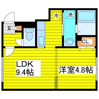 間取図 札幌市営地下鉄東豊線/環状通東駅 徒歩3分 2階 築14年