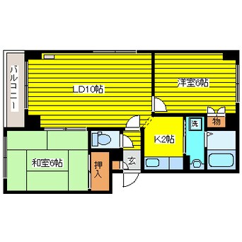 間取図 札幌市営地下鉄東豊線/新道東駅 徒歩12分 3階 築27年