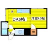 オプス北15東10 1DKの間取り