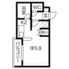 プラスパークＮ11 1Kの間取り