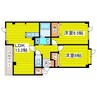 札幌市営地下鉄東豊線/環状通東駅 徒歩15分 2階 築26年 2LDKの間取り