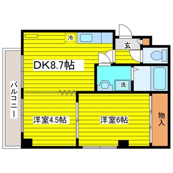 間取図 札幌市営地下鉄東豊線/環状通東駅 徒歩10分 5階 築34年