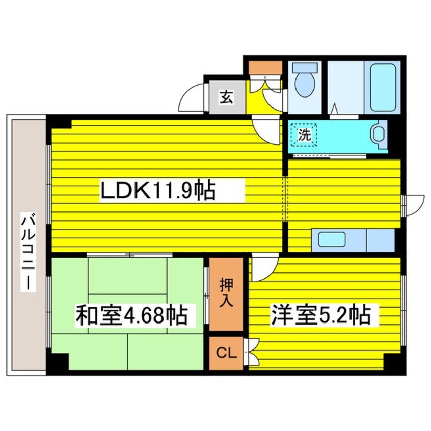 間取図 札幌市営地下鉄東豊線/元町駅 徒歩7分 5階 築32年