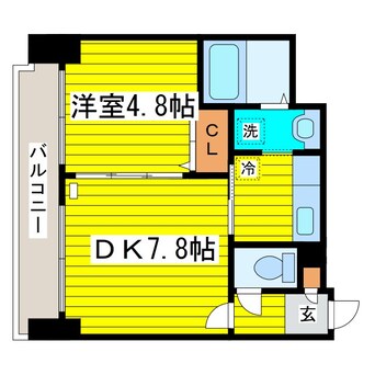 間取図 札幌市営地下鉄東豊線/東区役所前駅 徒歩3分 4階 築16年