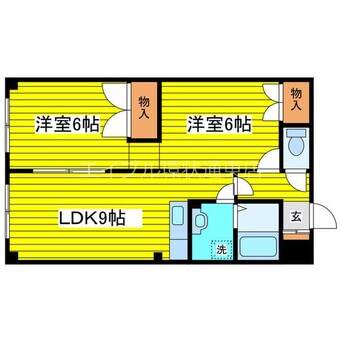 間取図 札幌市営地下鉄東豊線/環状通東駅 徒歩14分 2階 築35年