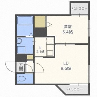 間取図 札幌市営地下鉄東豊線/元町駅 徒歩5分 2階 築14年