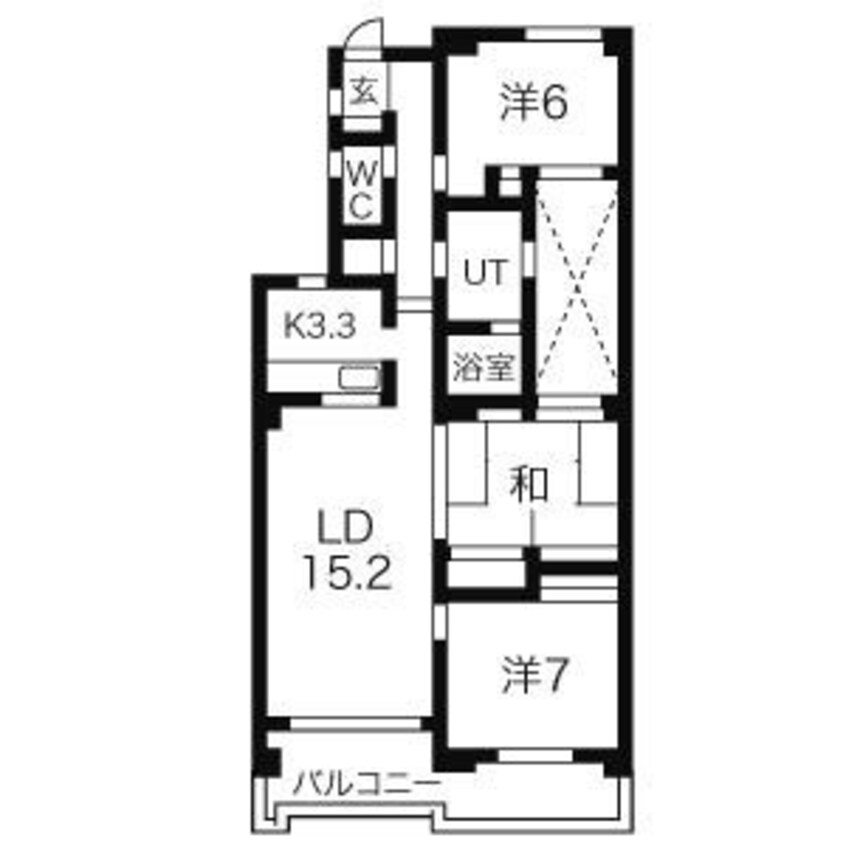 間取図 東66　東苗穂線/伏古8条4丁目 3階 築32年