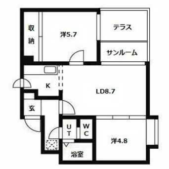 間取図 札幌市営地下鉄東豊線/環状通東駅 徒歩15分 1階 築36年
