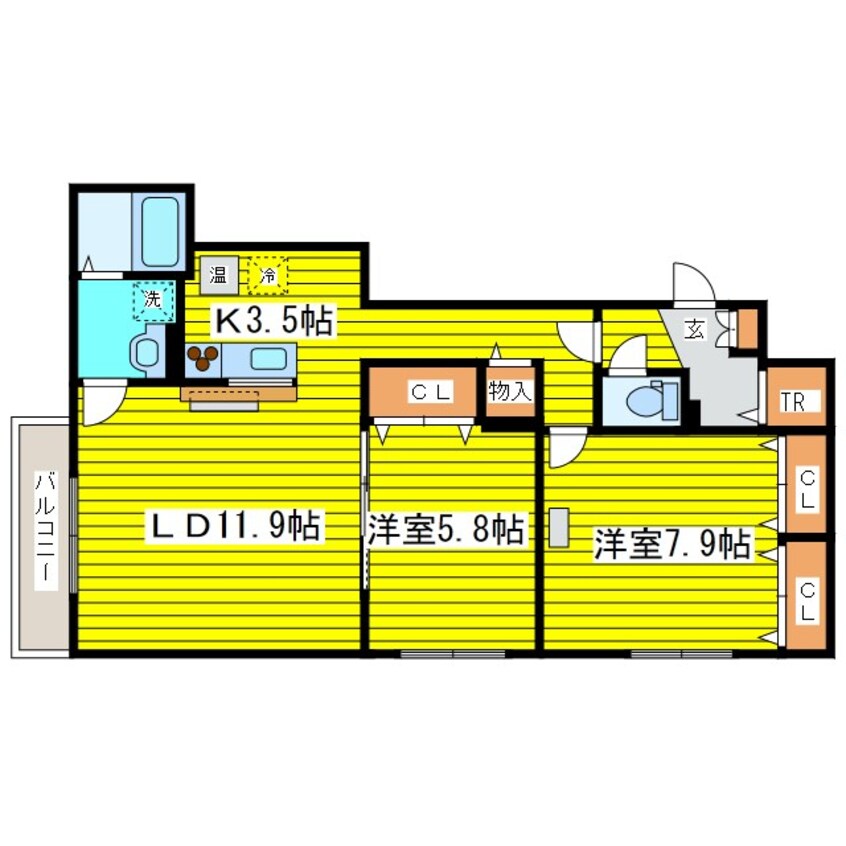 間取図 札幌市営地下鉄東豊線/環状通東駅 徒歩13分 3階 築15年