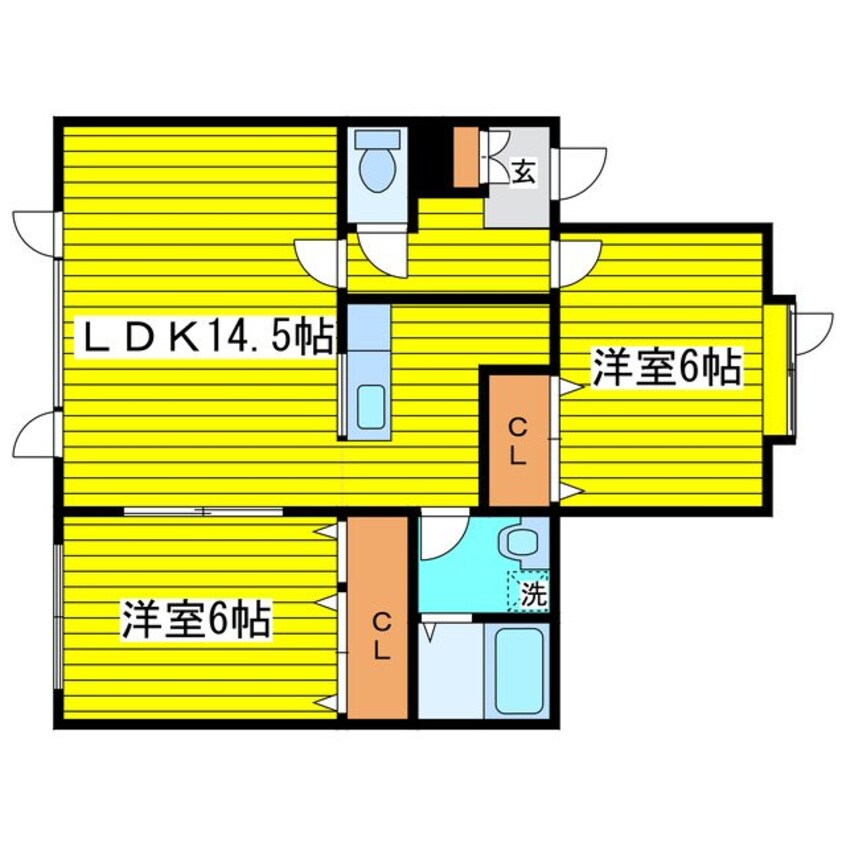 間取図 札幌市営地下鉄東豊線/新道東駅 徒歩10分 2階 築23年