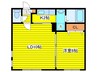 プラタカラN22 1LDKの間取り