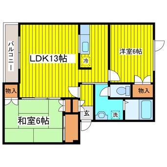 間取図 札幌市営地下鉄東豊線/環状通東駅 徒歩19分 2階 築29年