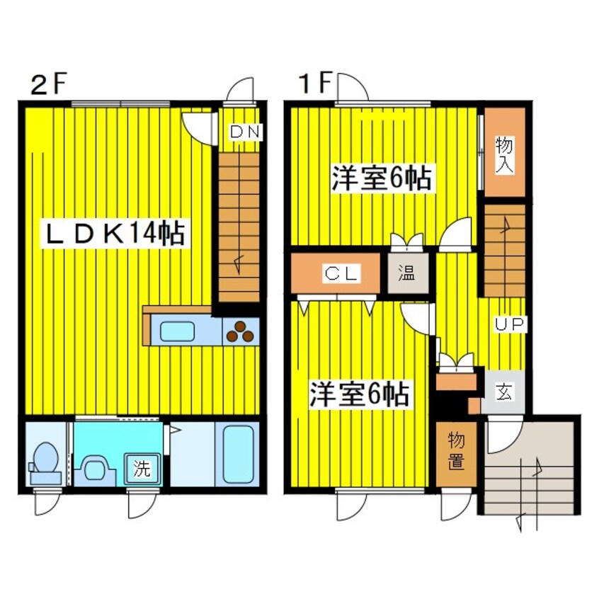 間取図 札幌市営地下鉄南北線/北２４条駅 徒歩6分 1-2階 築12年
