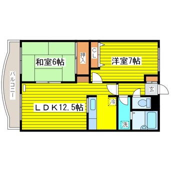 間取図 札幌市営地下鉄東豊線/新道東駅 徒歩10分 3階 築36年