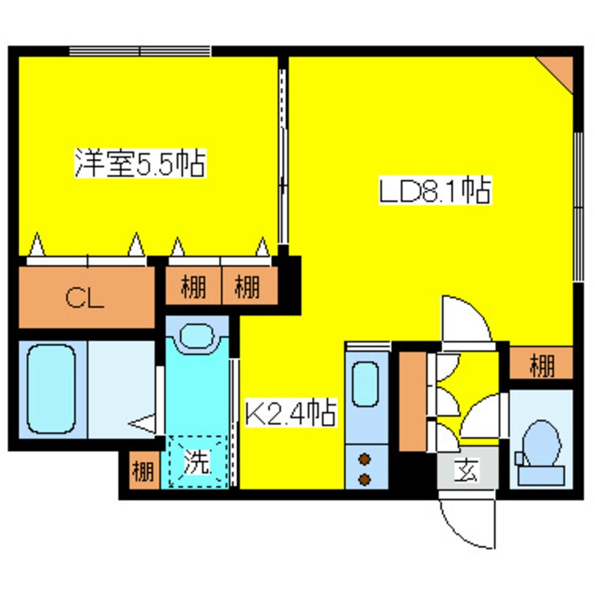 間取図 札幌市営地下鉄東豊線/元町駅 徒歩5分 2階 築14年