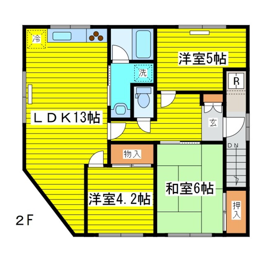 間取図 東66　東苗穂線/伏古8条4丁目 2階 築46年