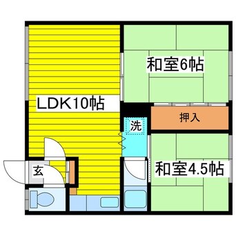 間取図 札幌市営地下鉄東豊線/新道東駅 徒歩8分 3階 築45年