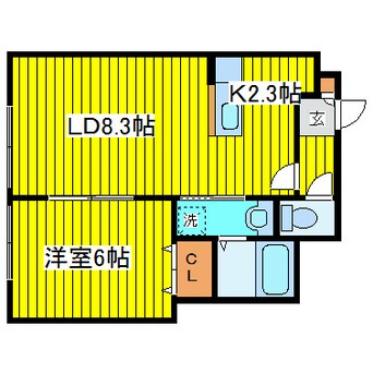 間取図 札幌市営地下鉄東豊線/環状通東駅 徒歩7分 2階 築19年