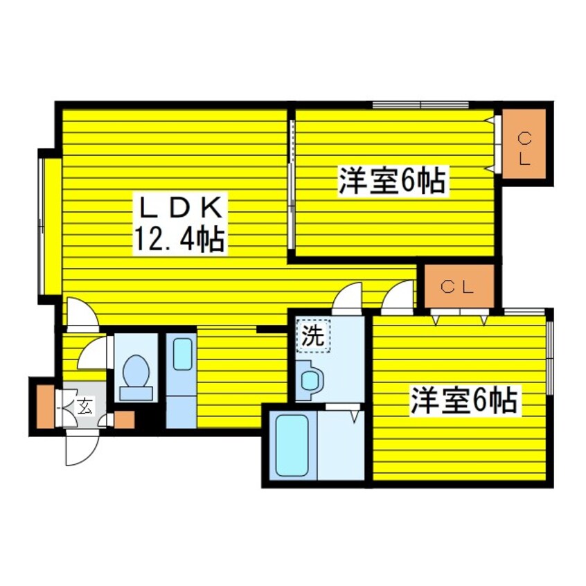 間取図 札幌市営地下鉄東豊線/新道東駅 徒歩6分 2階 築18年