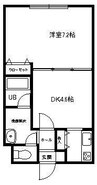 コスモ美香保 1DKの間取り